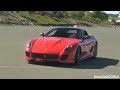 BrianZuk records incredibly exclusive footage of the new 2011 Ferrari 599 GTO, uncovered and in the flesh, currently the ONLY 599 GTO in the United States!!! Video shows in detail the GTO: exterior, interior, wheels, etc. Also includes start ups of that 670bhp V12!!! Ferrari's vice-president is driving the car. Incredible car, lucky to have seen one so soon, caught it as it was being loaded from a private tent to a trailer, enjoy :)