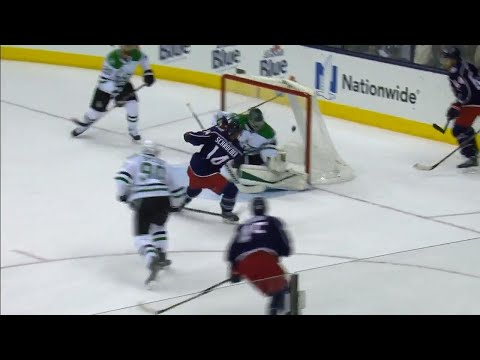 Video: Blue Jackets take advantage of Bishop playing the puck to score easy goal