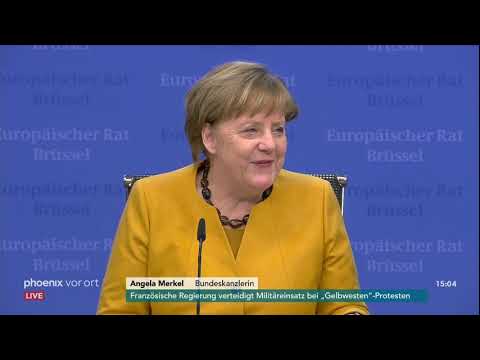 Pressekonferenz von Kanzlerin Angela Merkel zu den Ergebnissen des EU-Gipfels am 22.03.19