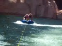 thelma and louise try and stand on moving tube