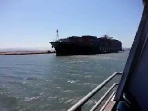 Ferry Ride View, Alameda Oakland Estuary Westbound, Port of Oakland, San Francisco Bay.