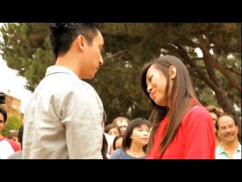 Trang and Nam flash mob wedding proposal at UCLA
