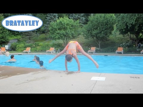 Gymnastics Tricks at the Pool! (WK 185.7) | Bratayley