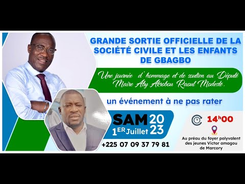 COTE D'IVOIRE: Sortie officielle de la Société Civile, PDCI-RDA & PPA-CI pour 100% la victoire de ABY Raoul. 
