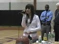 Dee singing the national anthem at...