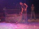 Circus met krokodil, krokodil komt recht op ons af Circus met krokodil, krokodil komt recht op ons af