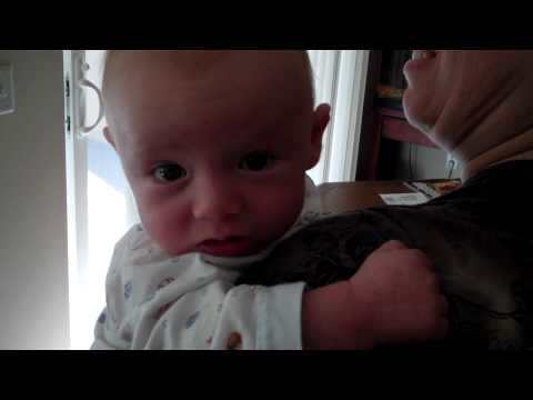 Baby Theo Holding on with His Arm