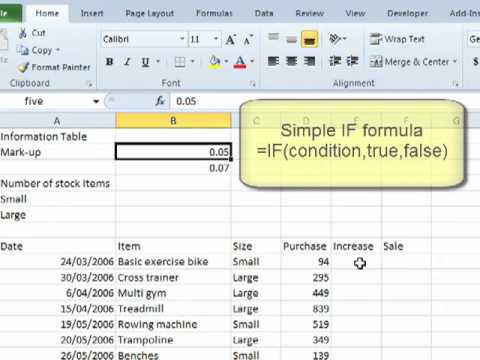how to set formula in excel