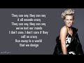 A Million Dreams - P!nk (Lyrics)