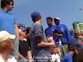 FAN EJECTION from the bleachers, this is good.  Chicago Cubs