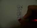 Yo dibujando a Sonic the Hedgehog con lapicero.