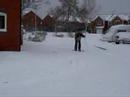 Skiing down my road in Worcester