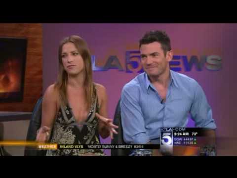 Aiden Turner and Edyta Sliwinska, from Dancing with the Stars, on the KTLA Morning News