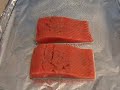 Broiled Salmon glazed with Romesco or whatever