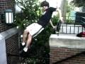 The team of frn hit on the streets and show of their skills of parkour and tricking.