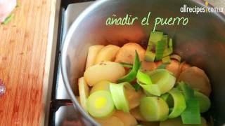 Sopa crema de papa y puerros
