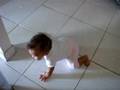 Zoe crawls and claps