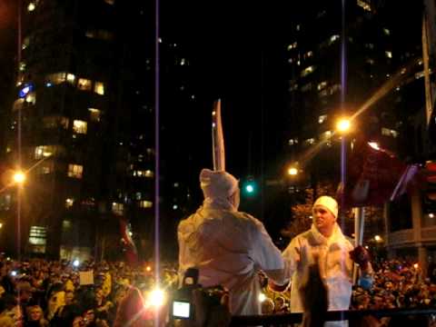 Michael Buble carries Olympic torch Vancouver 2010