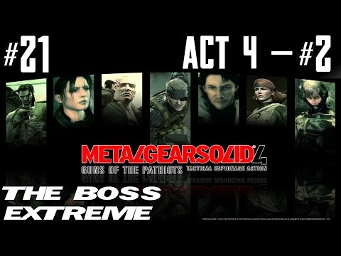 Metal Gear Solid 4 - The Boss Extreme Walkthrough - Part 21 - Act 4 - Twin Suns #2 - Crying Wolf