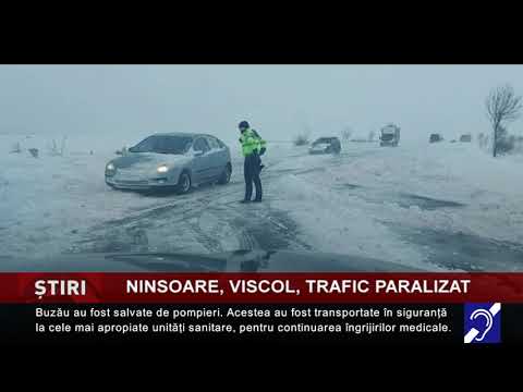 Ninsoare, viscol, trafic paralizat