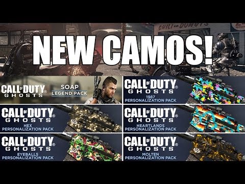 COD Ghosts: New Personalization DLC! Soap, 1987, Hex, Molton, Heartlands, and Eyeballs Camo!