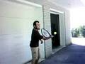 Abe learns tennis the hard way