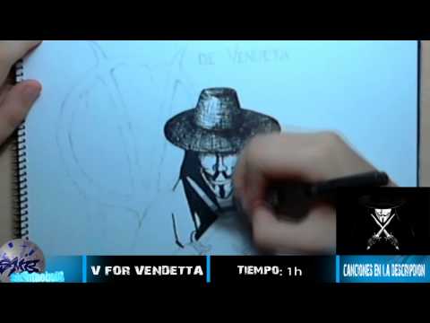 how to draw v from v for vendetta