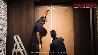 Wall panel Installation 2×2 glue up | overlap method | Decoraids.in