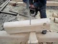Деревянные дома: выпиливание паза и затеса в лафете