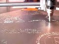 diy plotter dot peen indent text engraving dotpeen product marking

visual basic for dos source code
for a dot peen text to stepper motion
dot peen indent engraver 
product marking machine

this is done on a homemade xy table
with old dot matrix printer stepper motors
and toothed belts from the dot matrix printers
some chrome plated steel shafts and nylon bushings
and a www.conrad.de smc800 stepper motor control card on pc parallel printer port
the dot peen indent marker is a normal hand tool switchted by a solid state relais

the material is stainles steel rvs 304 or 316 

pitty there is no sound
can tell it makes a hell of a noise

speed is as you see it
webcam camera is to slow to follow it 

the needle is not making scratch marks but is hammering at 50hz
sow if moving realy fast a line of loose dots
if moving slow a deeper line of connecting dots

the hammering/vibrating needle tool is a standard electric hand engraver 
vibrating tool (50/60hz) dot peening www.overtoom.nl record power ltd sheffield england
10 watt 69 to 81 eur o
another vibrating tool brennenstuhl signograph http://www.brennenstuhl.de/e_hgw1c_i.htm
25watt 29 to 65 eur 

later i bought a dremel vibrating handtool
i think priced 30 euro



hobbybob
more info http://www.sticker.tk
http://www.luberth.com/plotter/dwtechniek.htm