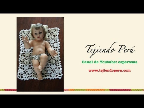 Mantita y almohada en crochet para el Niño Jesús (Parte 1)