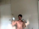 Sitting One Arm Overhead Press 25# 1st time 30x