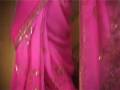 videos de Peach Faux Georgette Saree with Blouse