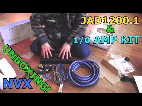 NVX JAD1200.1 Bass Amp & 1/0 Gauge XAPK1d Amplifier Wiring Kit UNBOXING / Pure Copper Wire