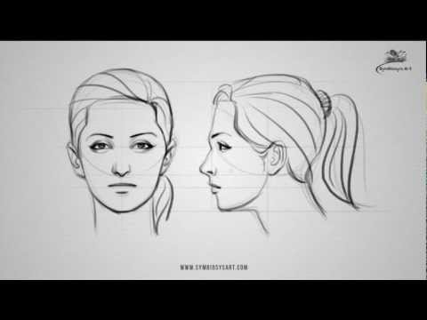 how to draw female face
