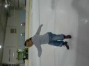 Katie falling over at ice skating