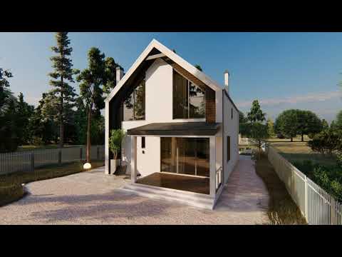 Проект двухэтажного дома в стиле БАРНХАУС  DTE107
