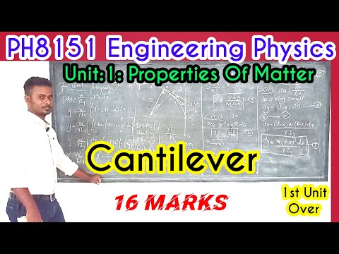 1.4 | Cantilever | 16 marks | PH8151: Engineering Physics : Unit : 1 : Properties of Matter  || VIP