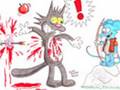 Itchy and Scratchy- Mouse, Cat and blood XO