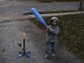 Derek practicing t-ball