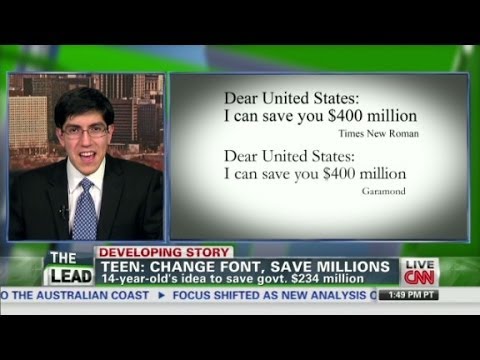 Teen: Change font, save millions