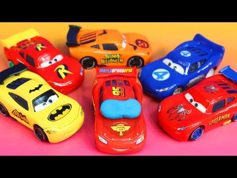 Disney Pixar Cars Lighnting McQueen dreams helping Sally Batman Robin Spider-Man Toy story Imaginext