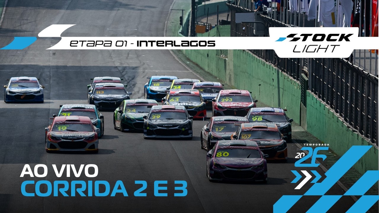 STOCK LIGHT 2026 AO VIVO | 1ª ETAPA - CORRIDAS 2 E 3 | INTERLAGOS, SP