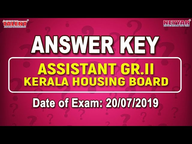 Kerala PSC Exam (20-07-2019)