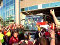 Mannschaftsbus Bayern München Abfahrt