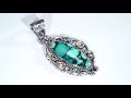 Turquoise Citrine Peridot Silver Pendant