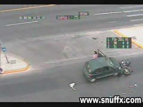 Guy Walks Away After Motorcycle Crash