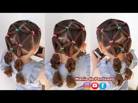 Penteado Fácil com Ligas para Cabelo Curto, Easy Hairstyle with Rubber  Band for Short Hair, Penteado Fácil com Ligas para Cabelo Curto