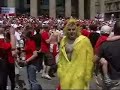 english supporters singing in the stuttgart city center
