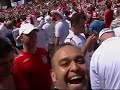 english supporters singing in the stuttgart city center